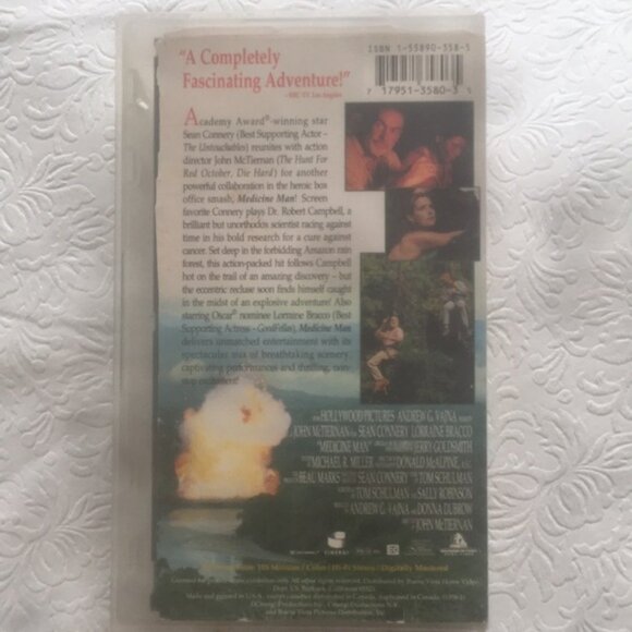 VTG. VHS#1358 Video Tape MEDICINE MAN SEAN CONNERY LORRAINE BRACCO - Picture 2 of 7